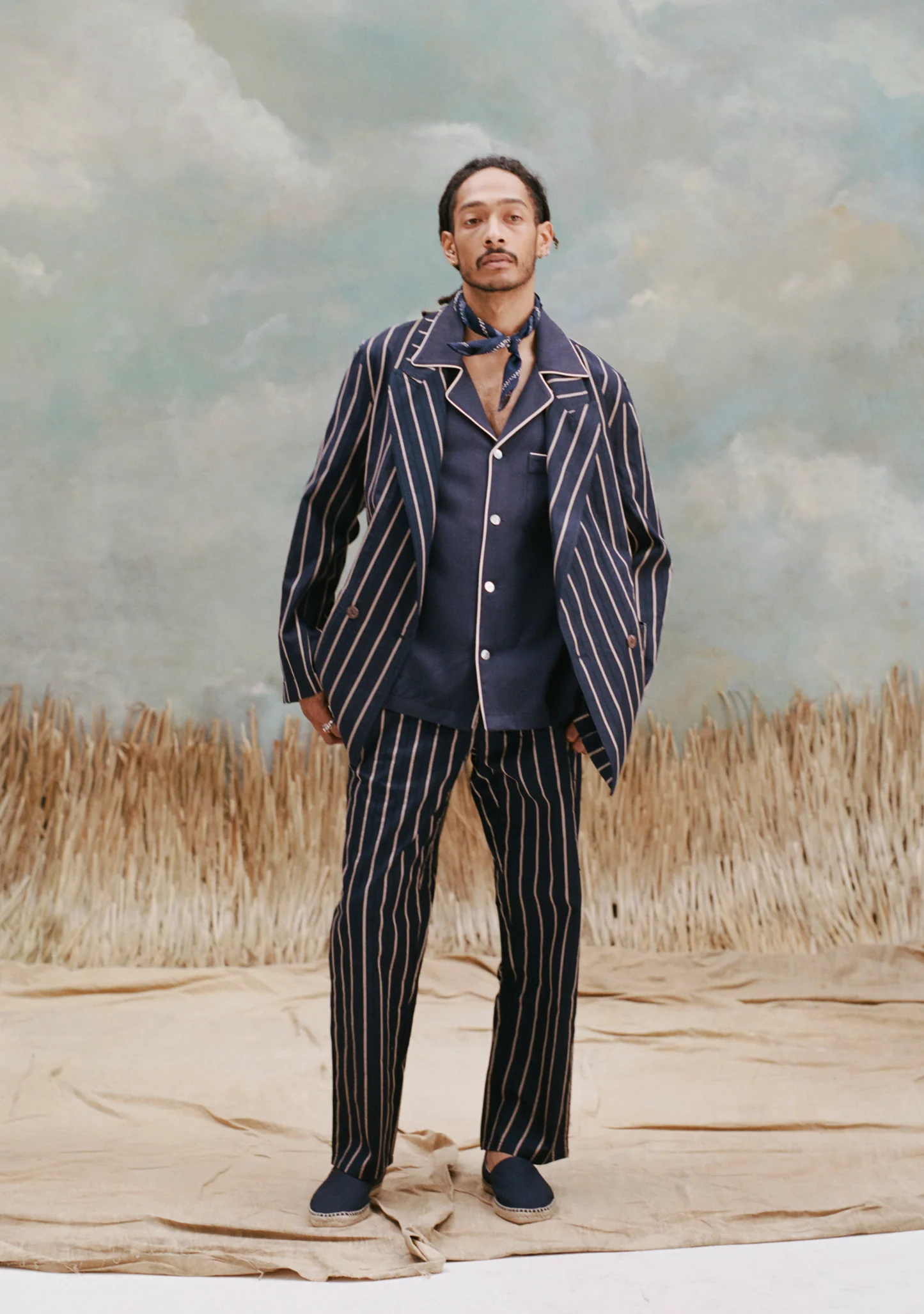 Easy-Going Jacket (Navy Jacquard Stripe) - Image 3