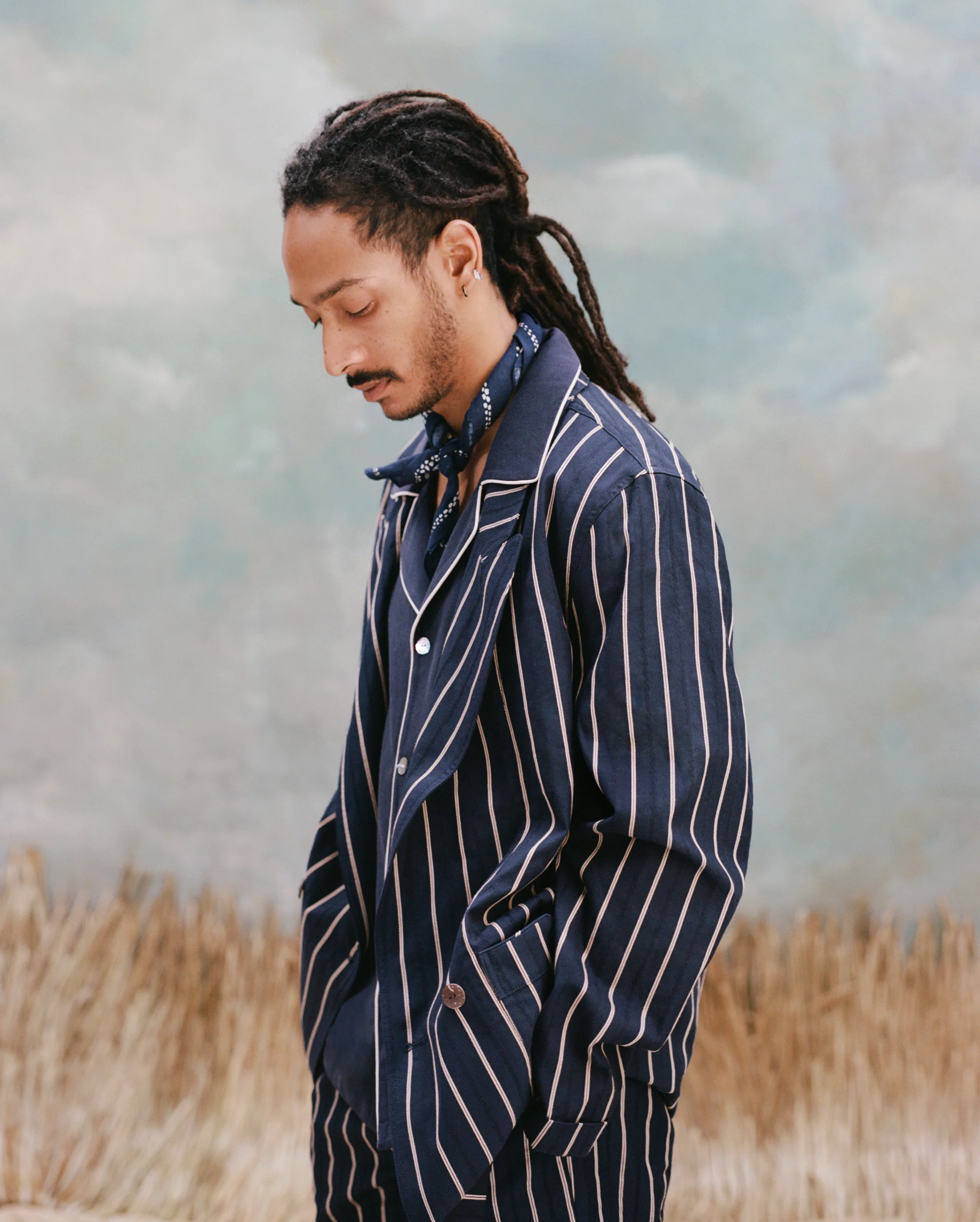 Easy-Going Jacket (Navy Jacquard Stripe) - Image 8