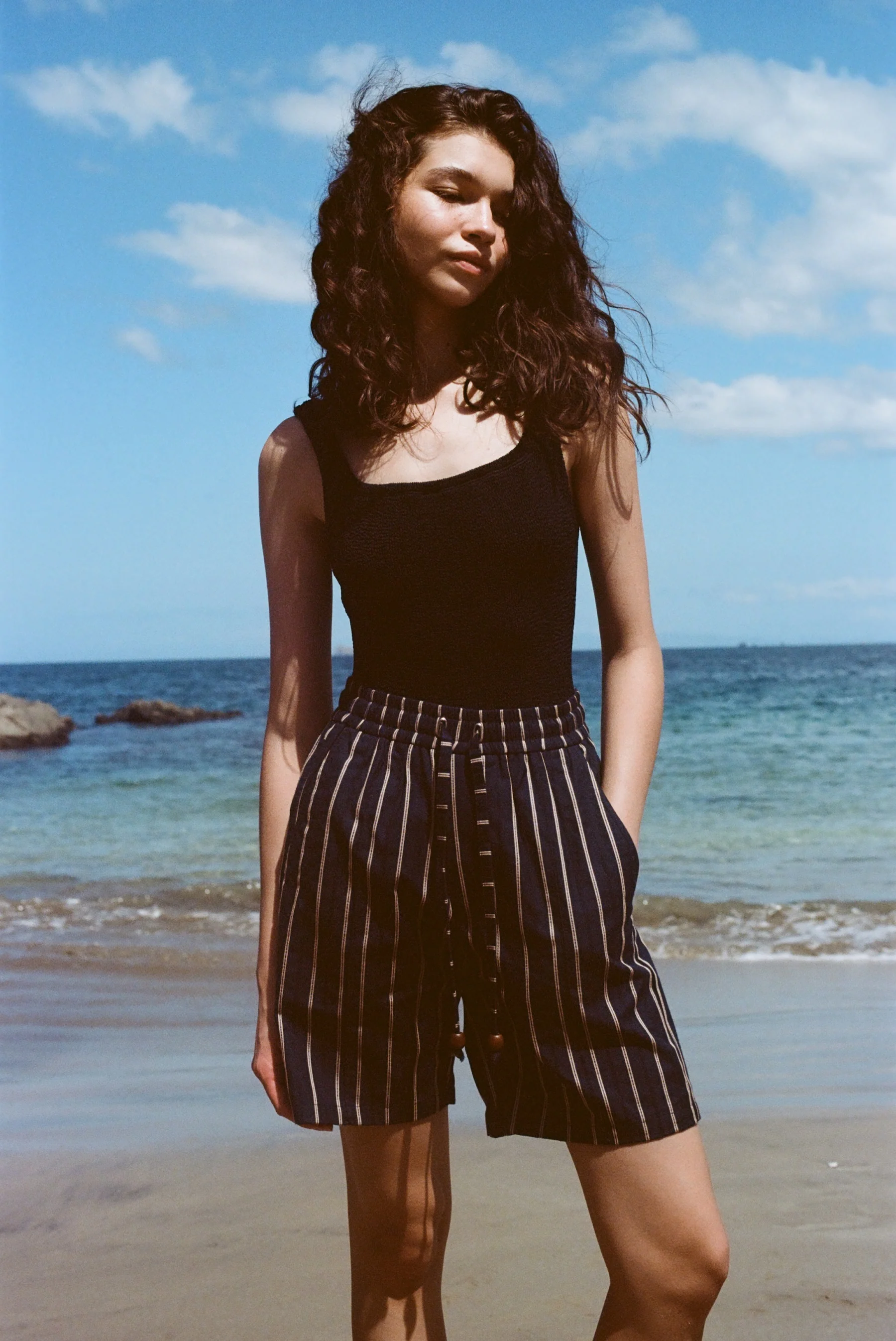 Easy-Going Shorts (Navy Jacquard Stripe) - Image 4