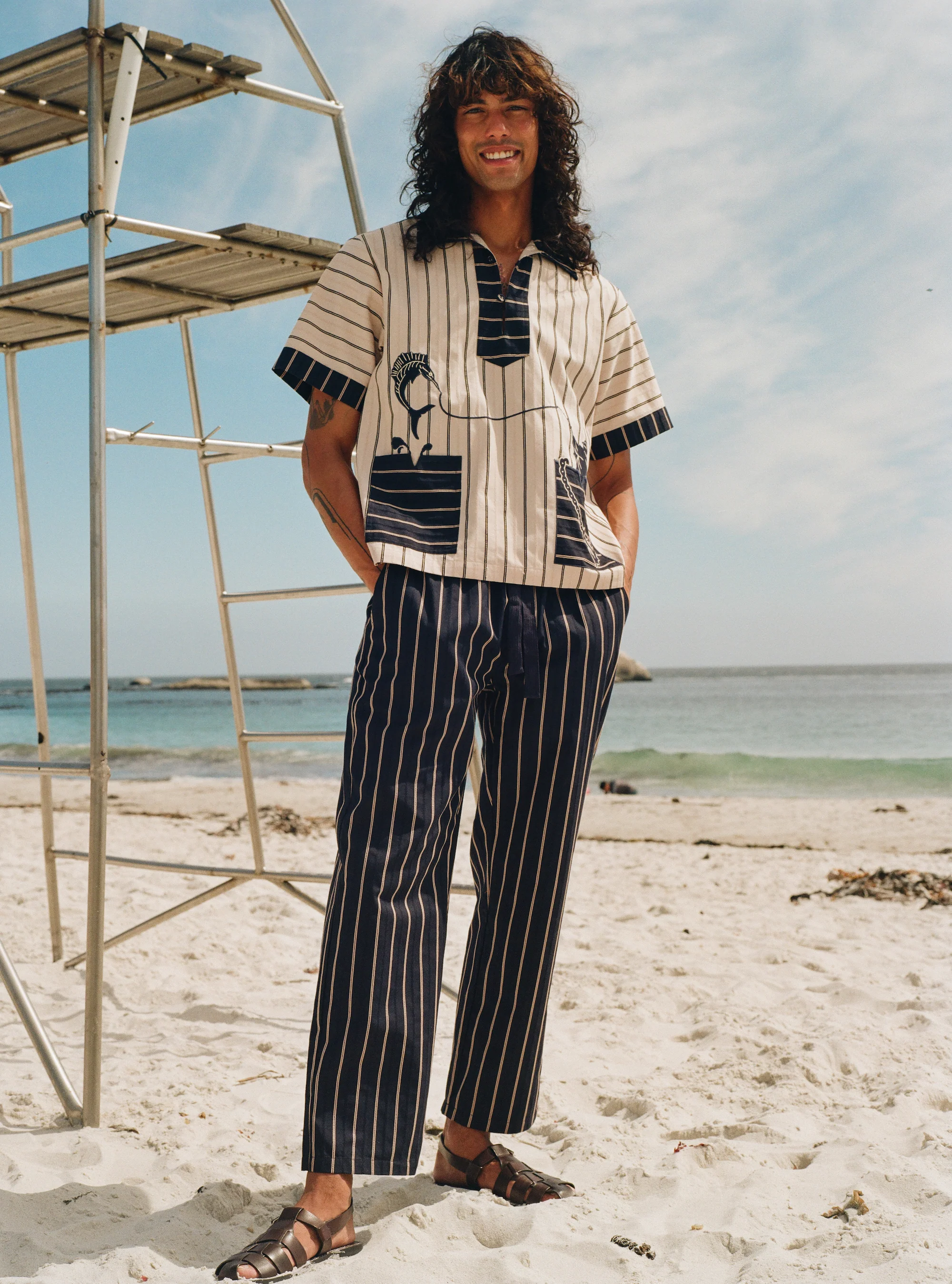 Easy-Going Pants (Navy Jacquard Stripe) - Image 6