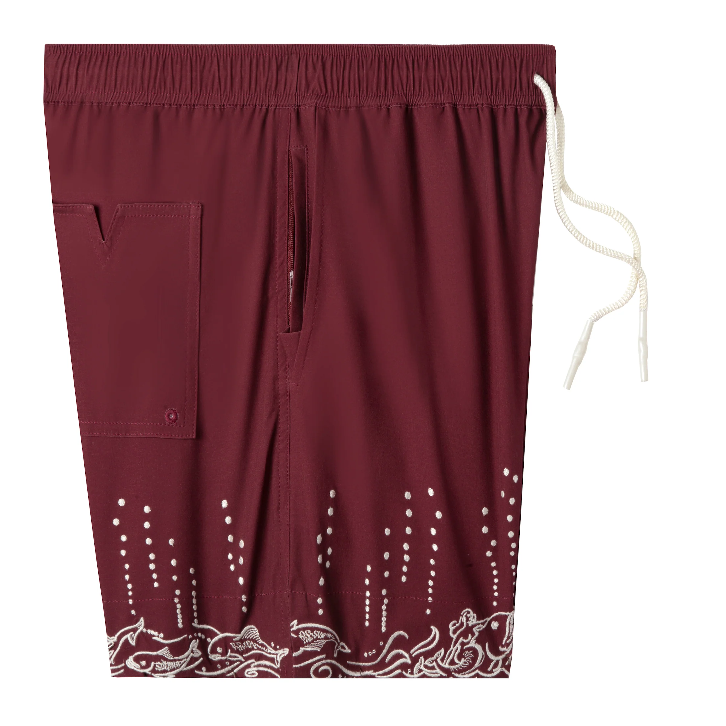 'Fruits De Mer' Swim Trunks (Burgundy) - Image 6