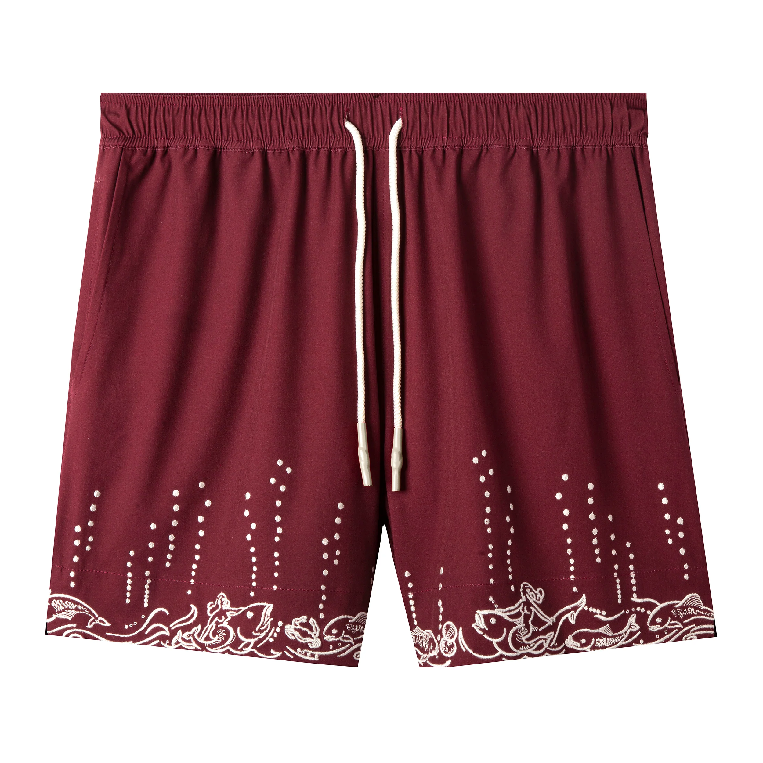 'Fruits De Mer' Swim Trunks (Burgundy) - Image 9
