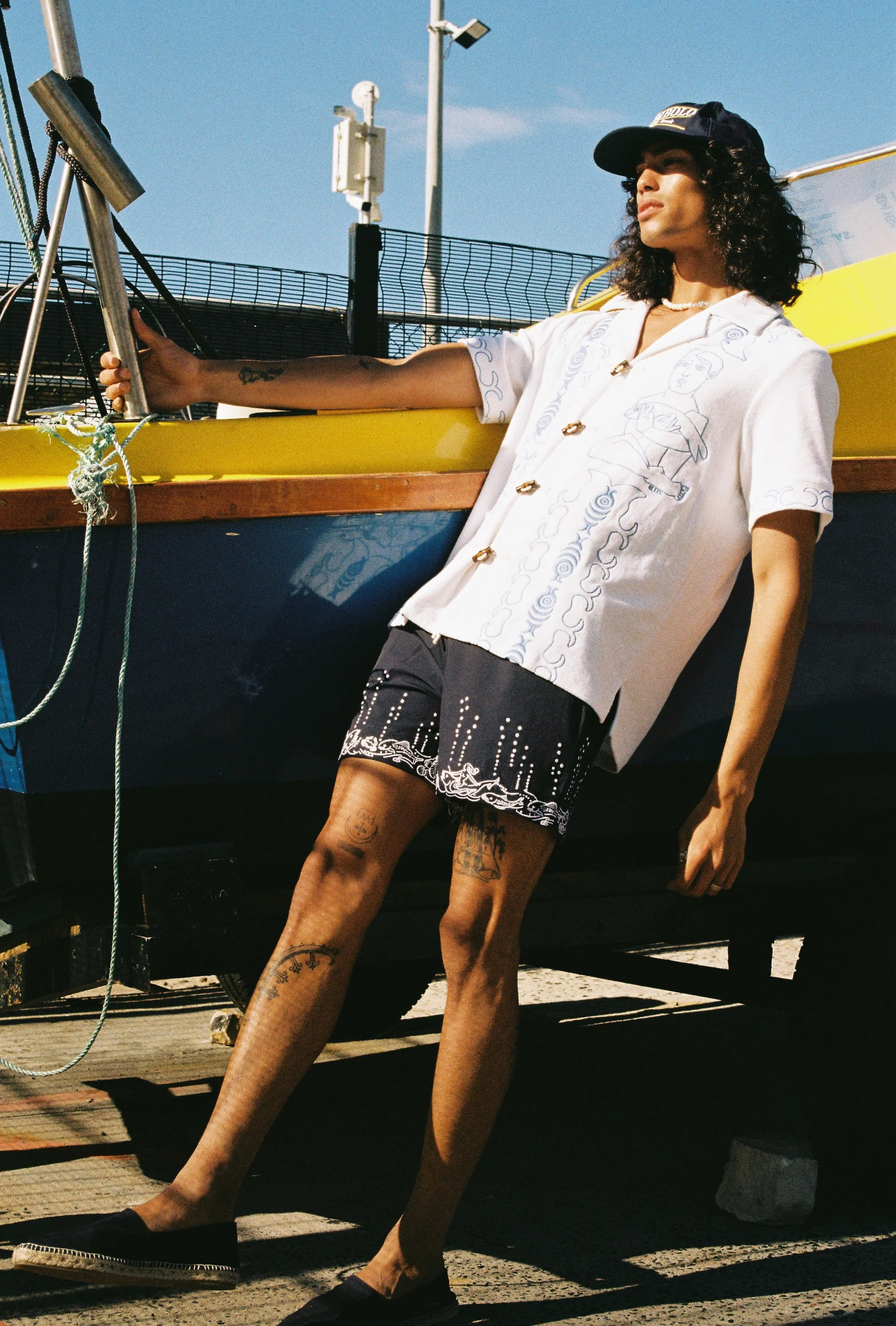'Fruits De Mer' Swim Trunks (Navy) - Image 8