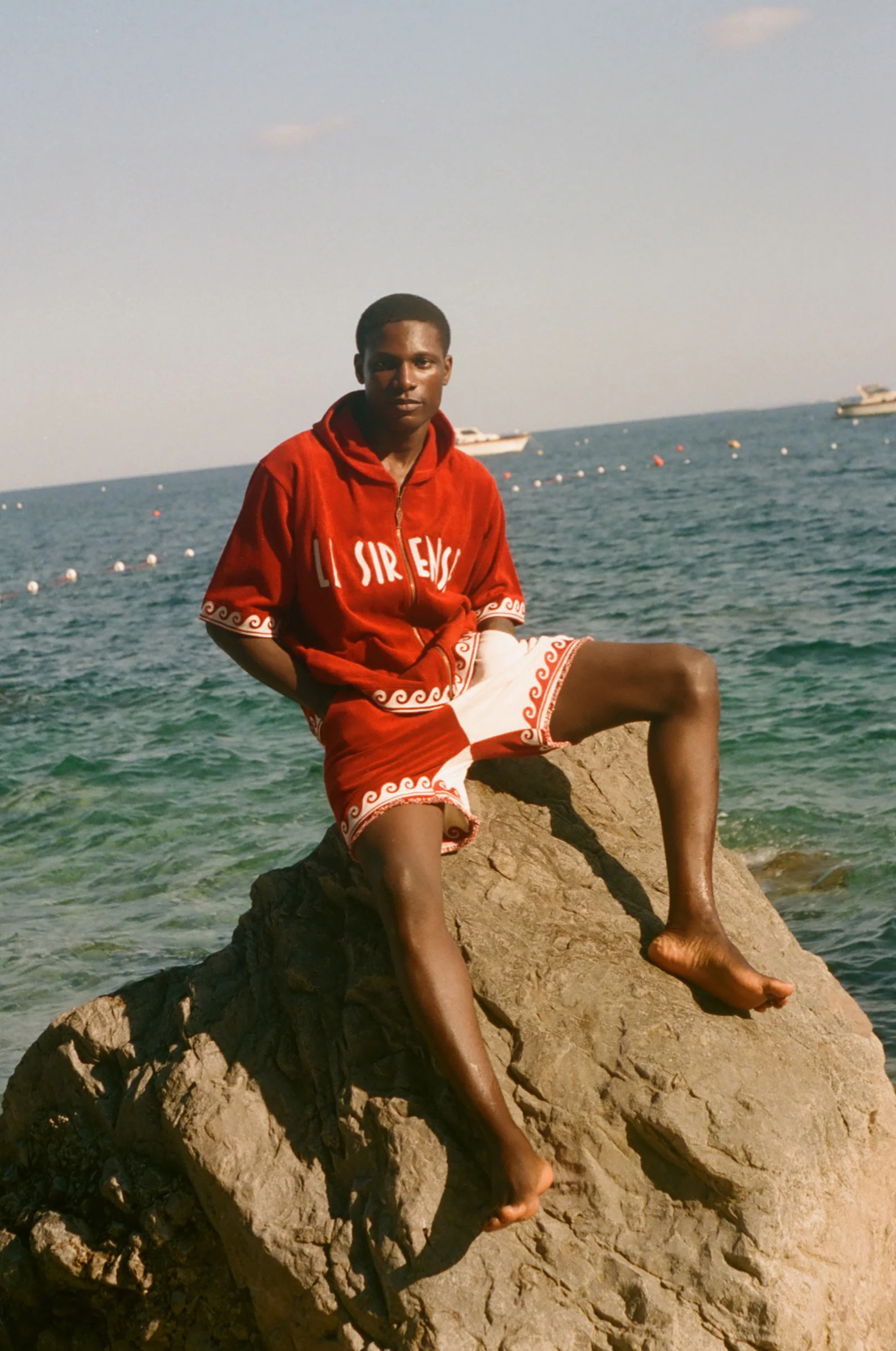 'Le Sirenuse' Late Checkout Cabana Shorts (Red) - Image 9