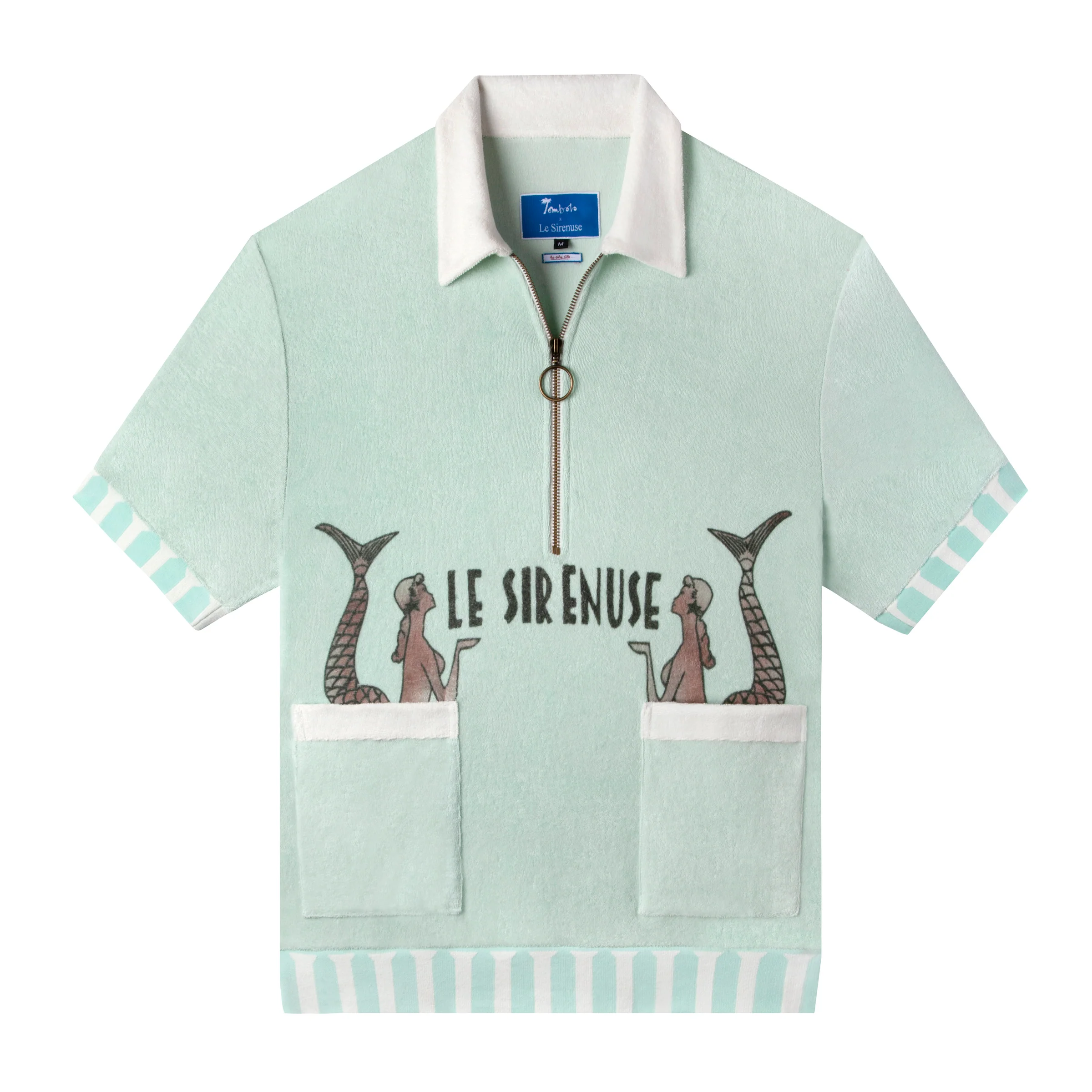 'Le Sirenuse' Half-Zip Cabana (Mint) - Image 2