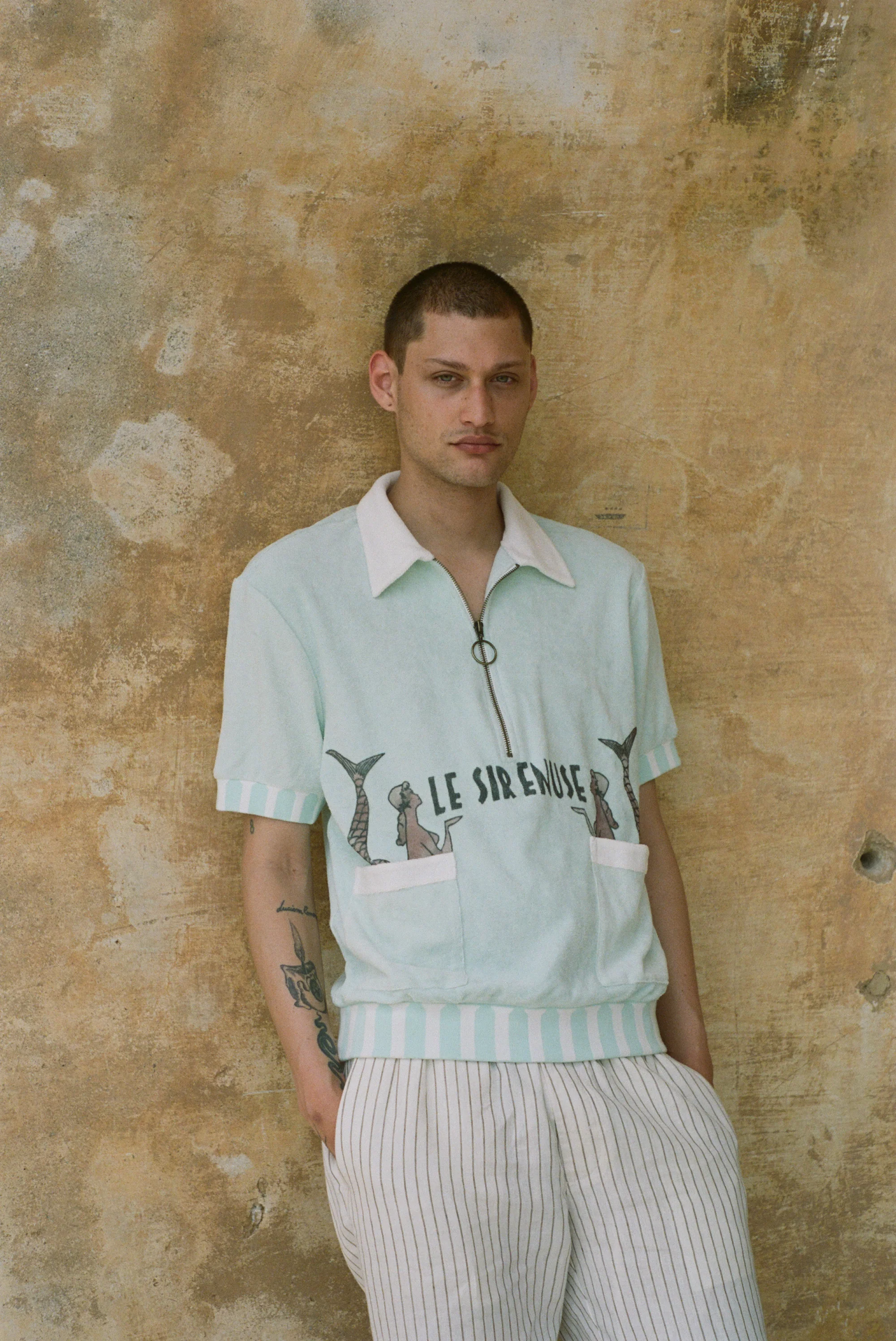 'Le Sirenuse' Half-Zip Cabana (Mint) - Image 3