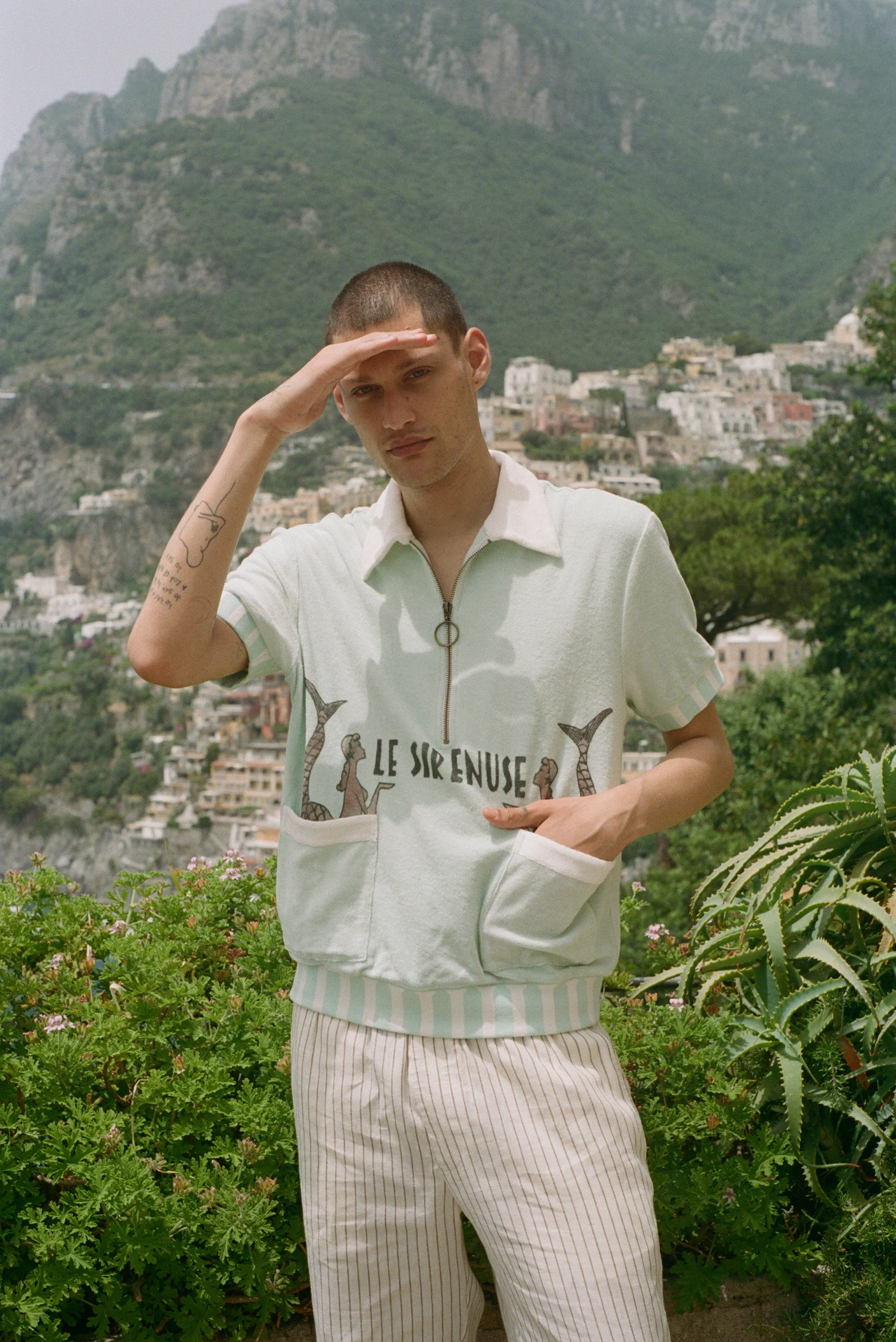 'Le Sirenuse' Half-Zip Cabana (Mint) - Image 7