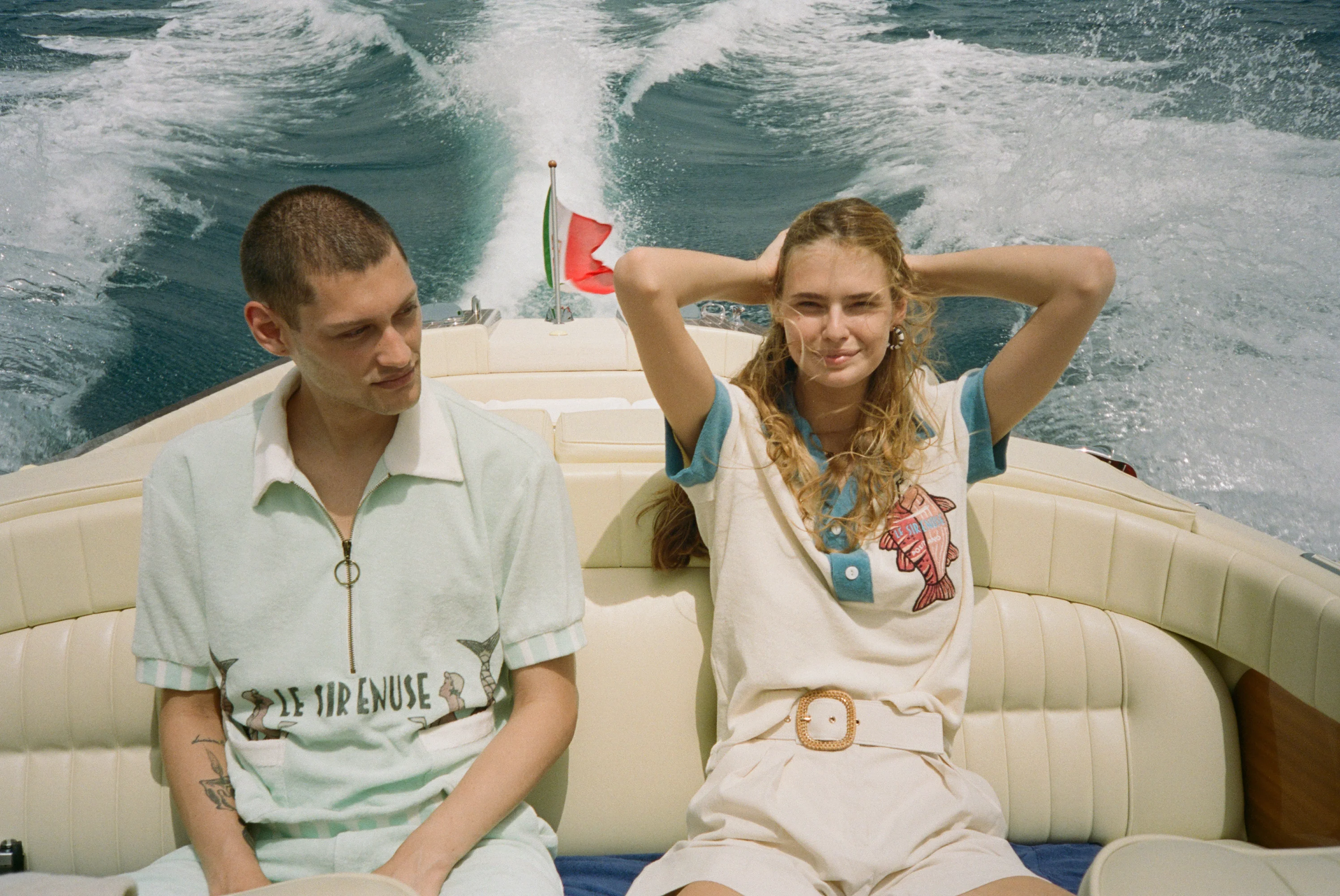 'Le Sirenuse' Half-Zip Cabana (Mint) - Image 8