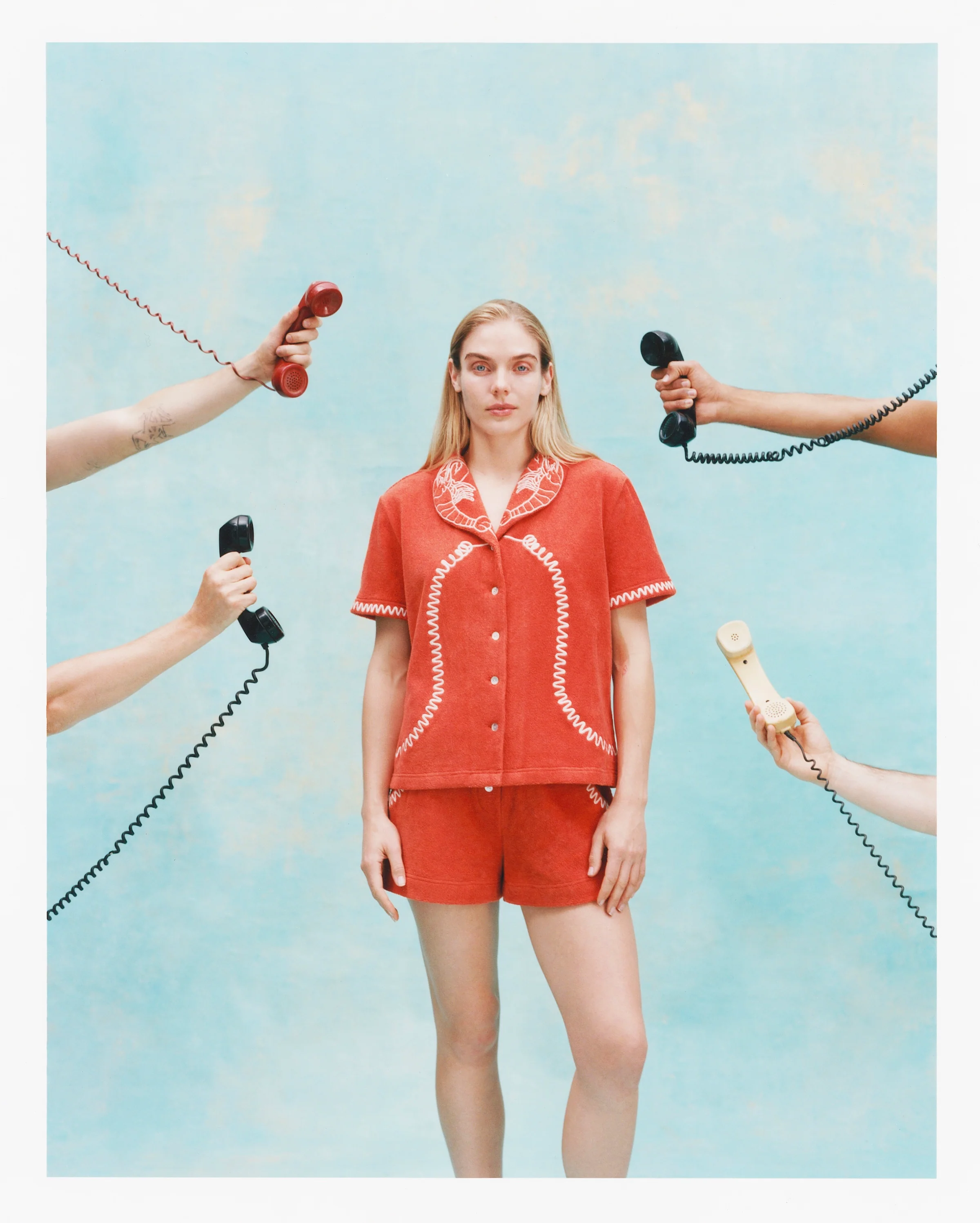 'Lobster Landline' Cabana ~ Crop Cut - Image 2