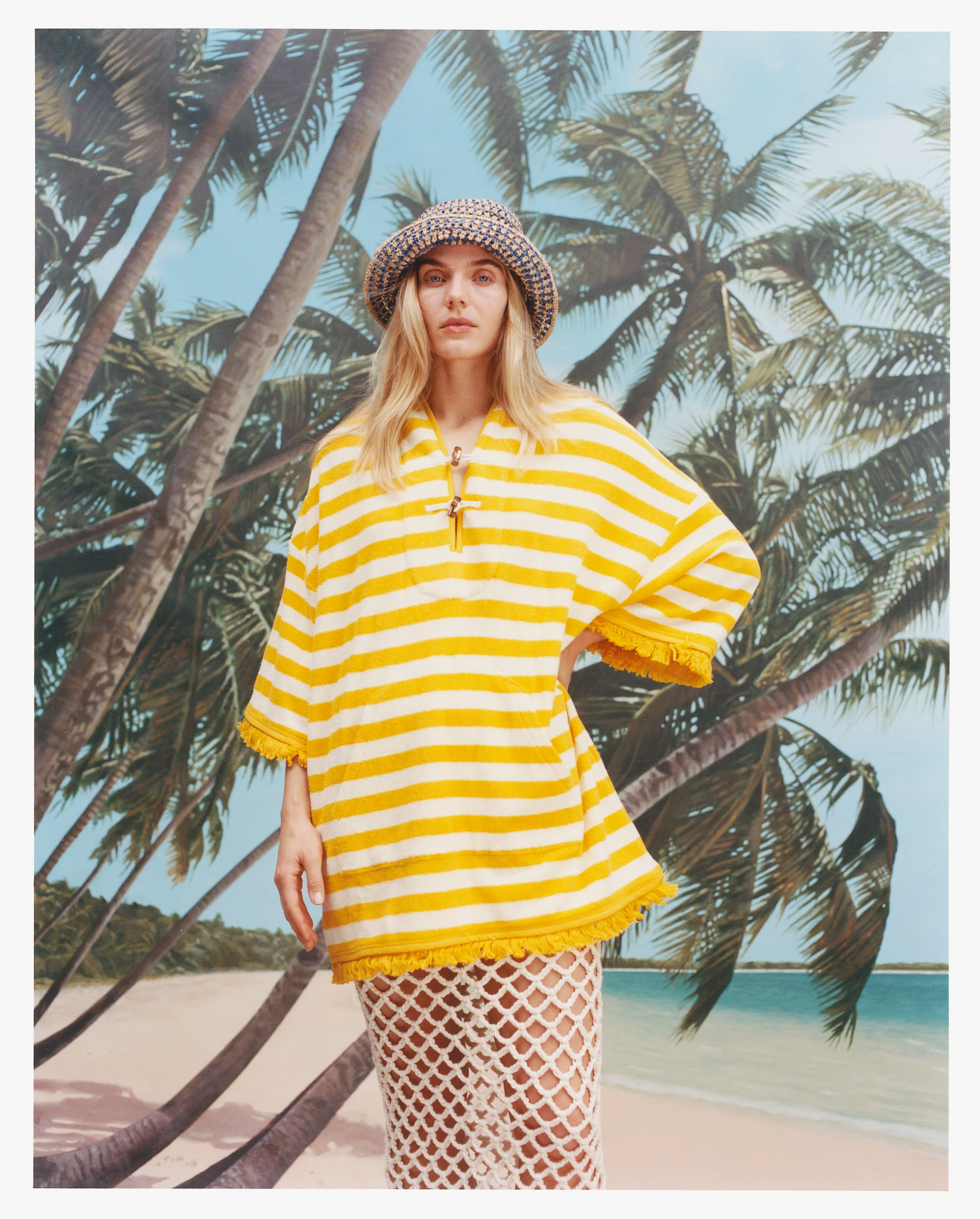 'Saffron Stripe' Beach Towel Top - Image 2