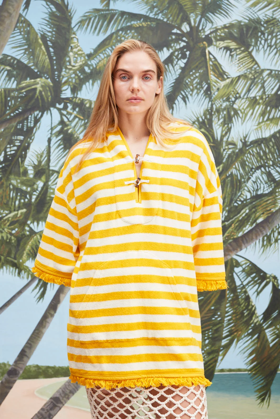 'Saffron Stripe' Beach Towel Top - Image 4