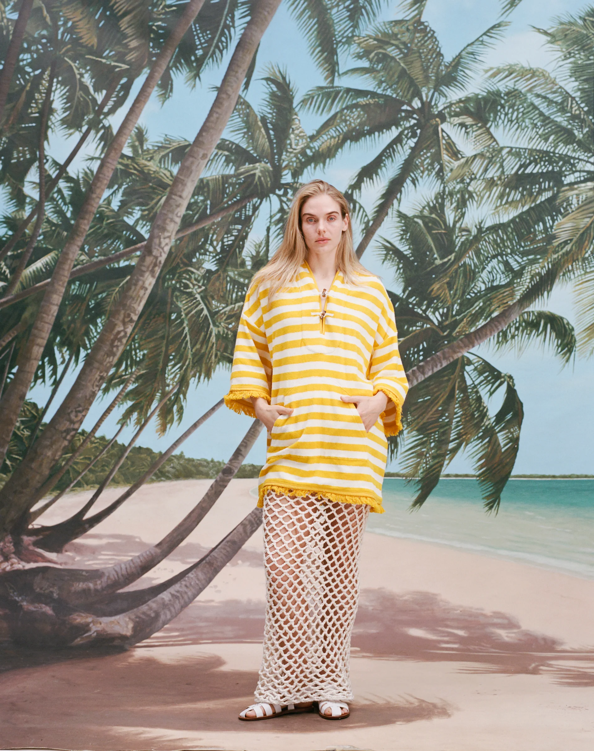 'Saffron Stripe' Beach Towel Top - Image 5