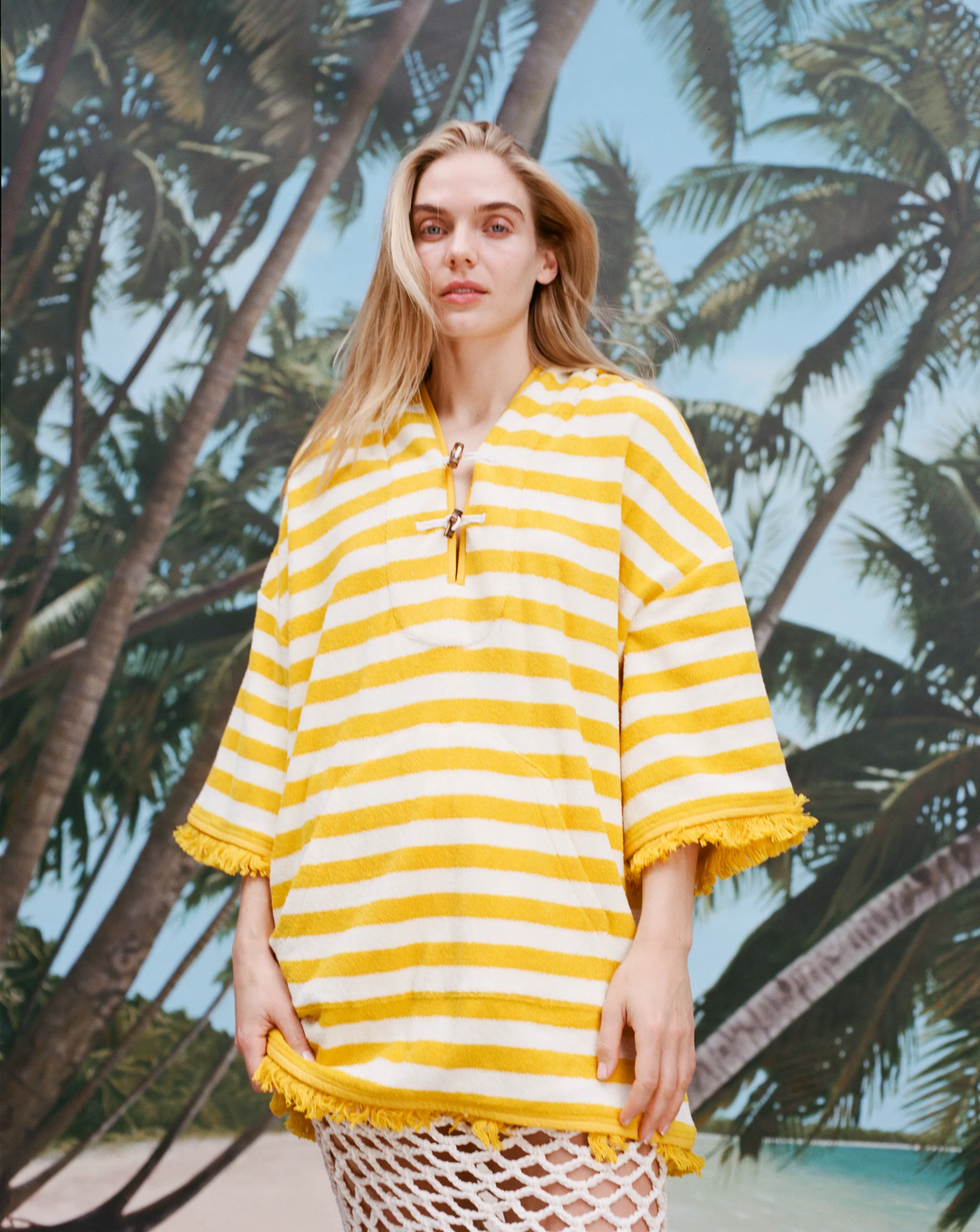 'Saffron Stripe' Beach Towel Top - Image 7