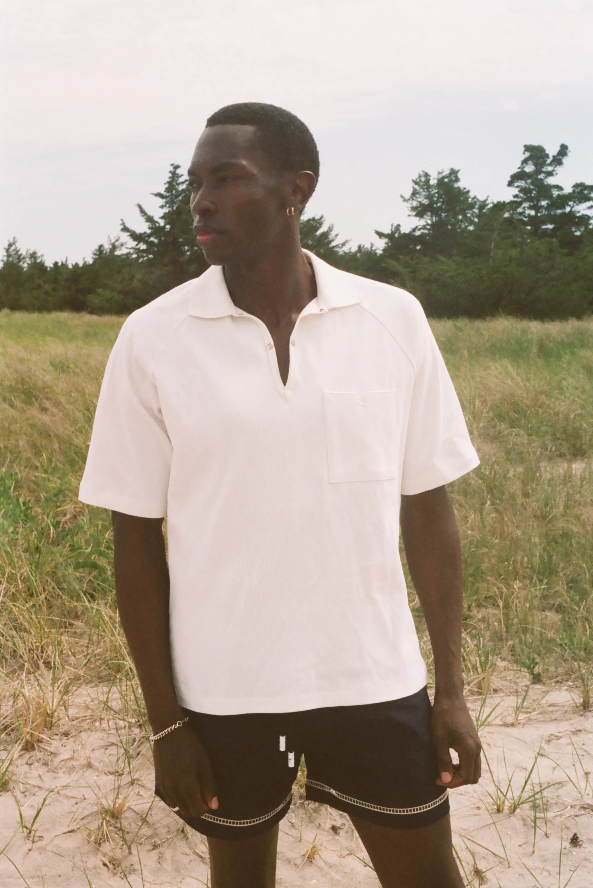 Raglan Mesh Polo (White) - Image 3