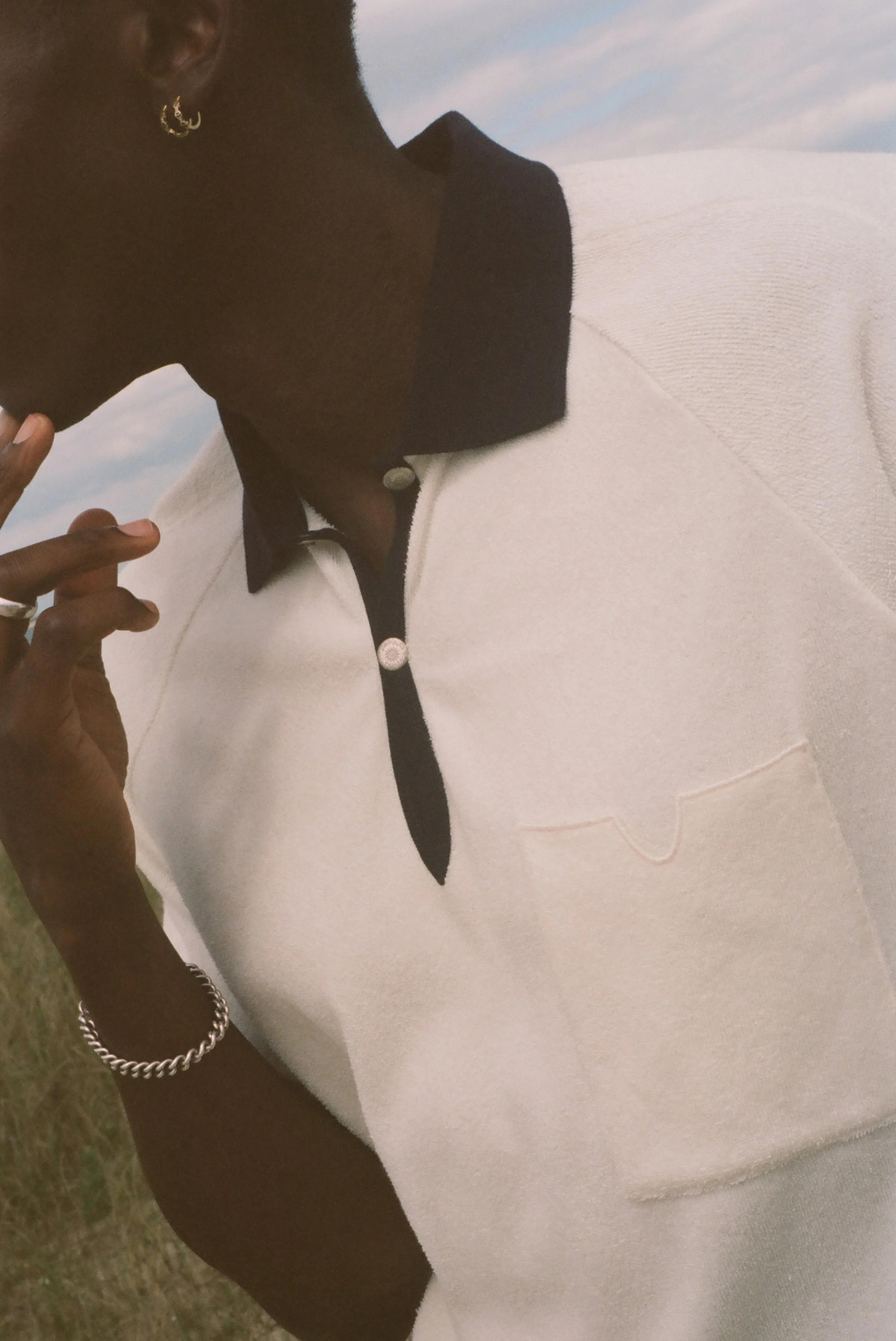 Raglan Terry Polo (Off-White) - Image 4