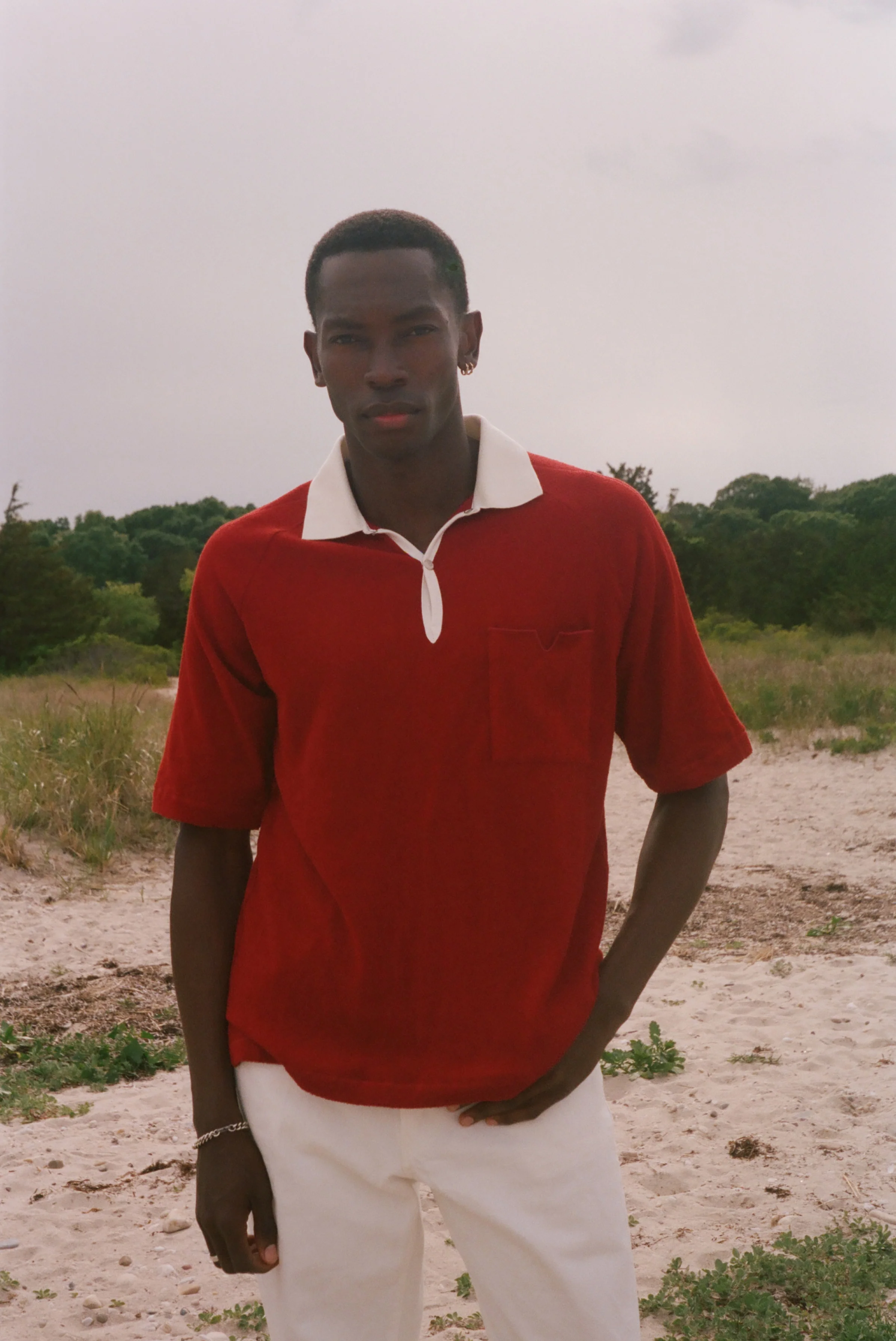 Raglan Terry Polo (Red) - Image 4