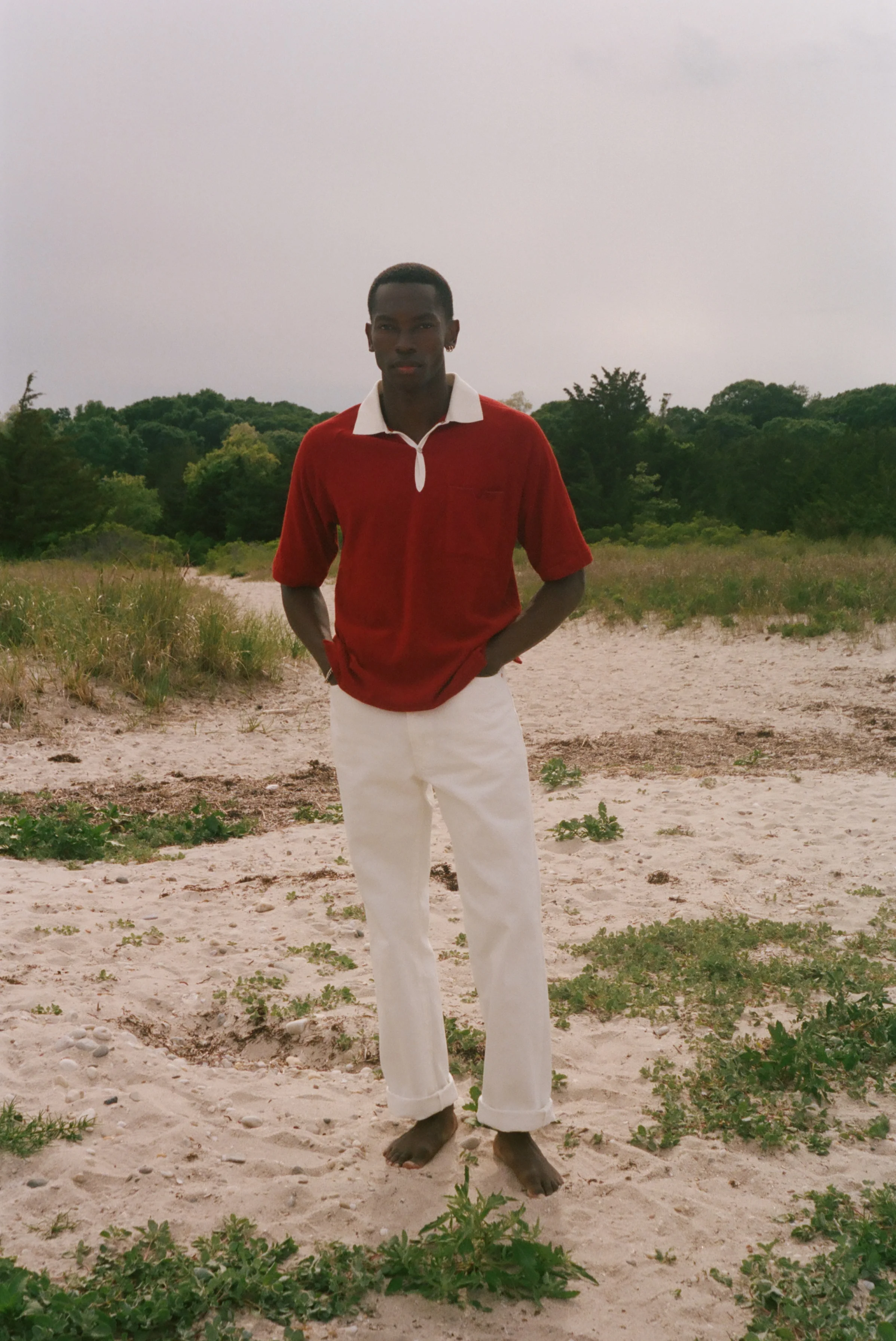 Raglan Terry Polo (Red) - Image 6