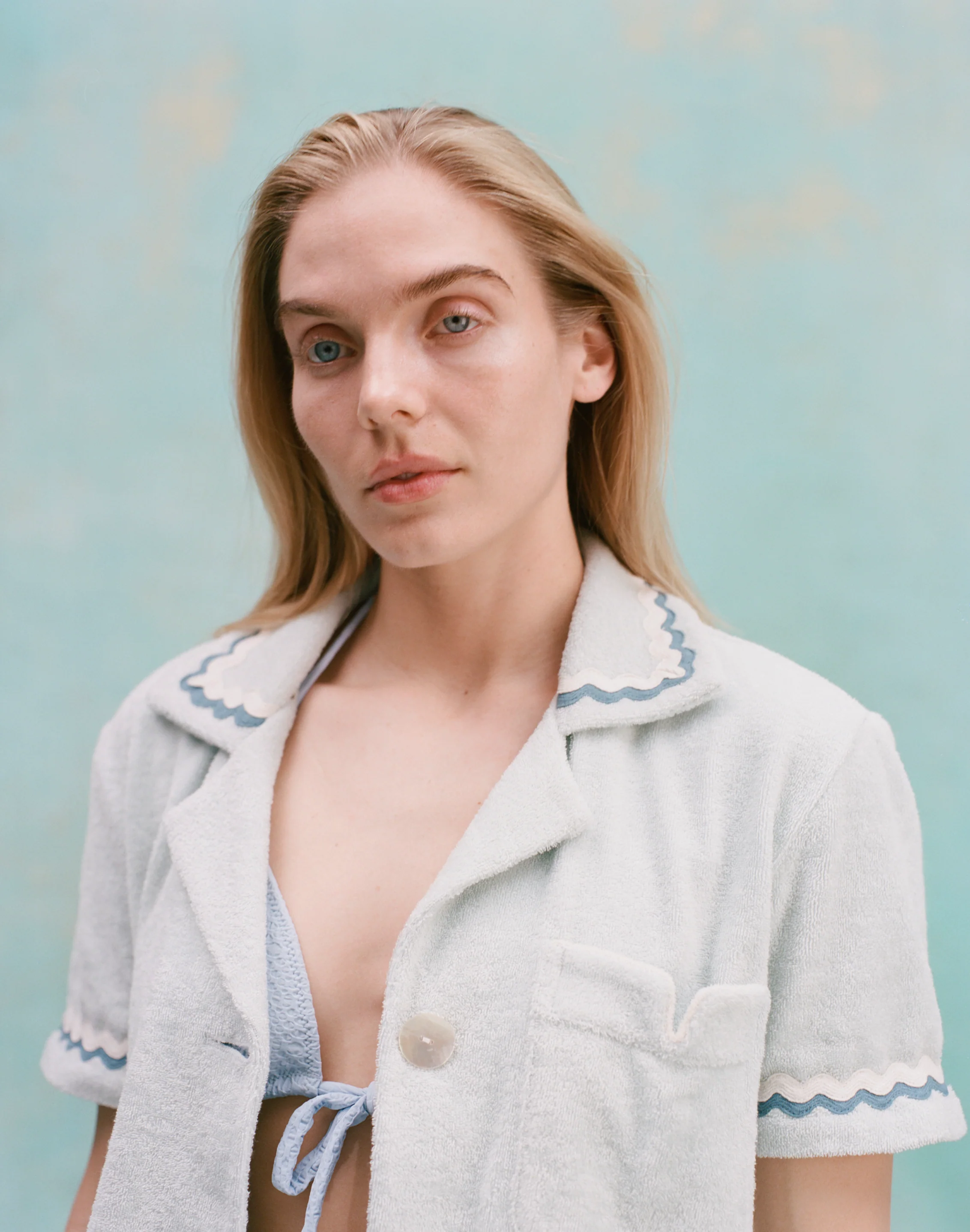 'Rick Rack' Cabana ~ Crop Cut (Sky Blue) - Image 4