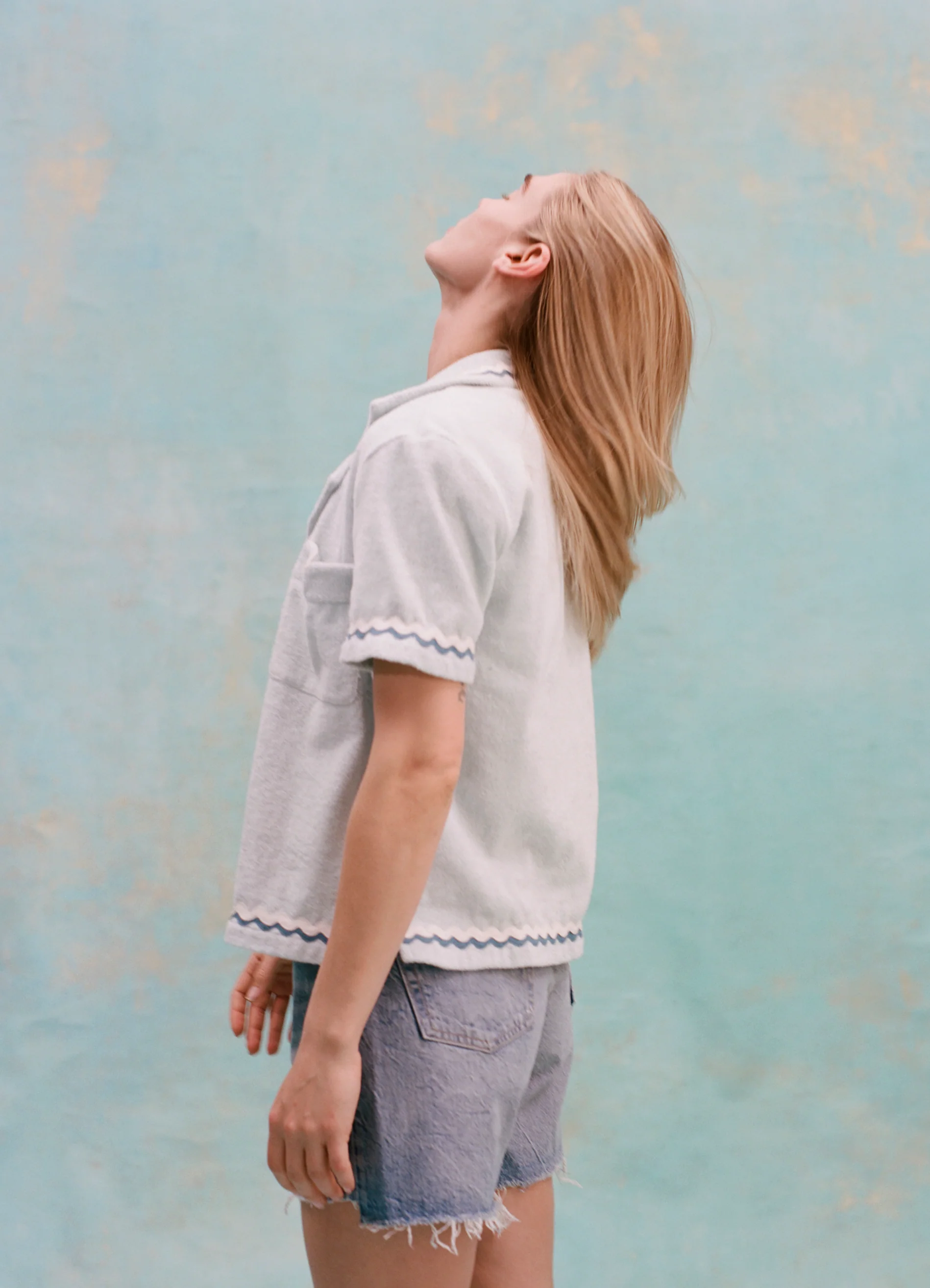 'Rick Rack' Cabana ~ Crop Cut (Sky Blue) - Image 5