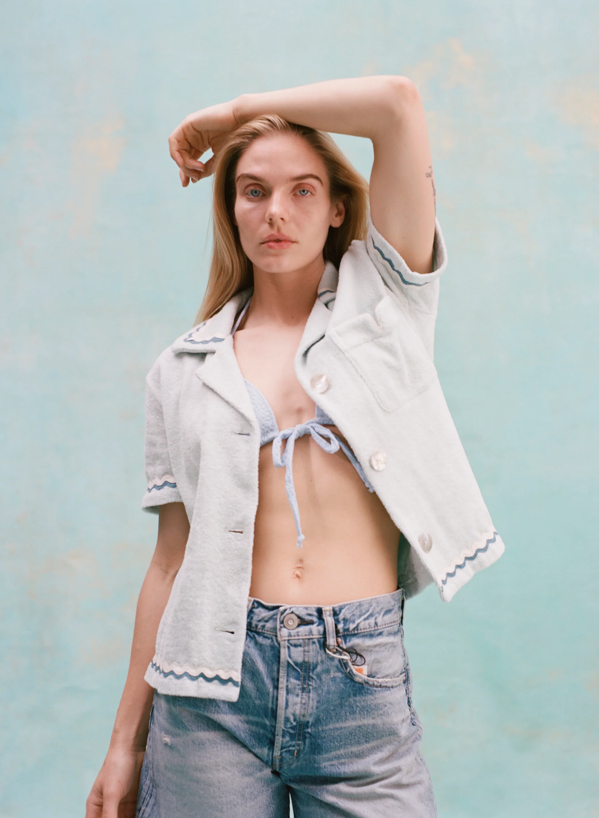 'Rick Rack' Cabana ~ Crop Cut (Sky Blue) - Image 6