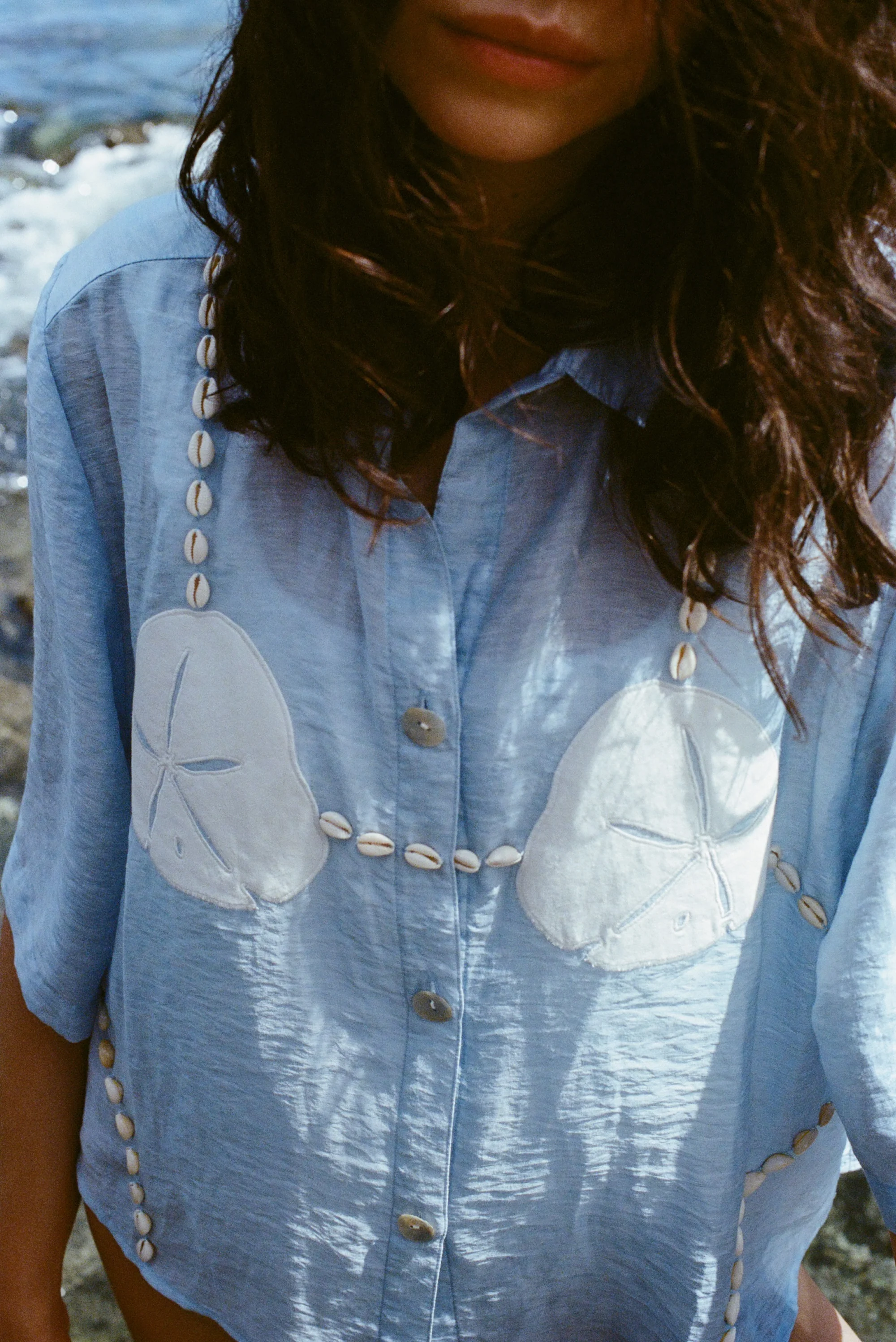 'Sand Dollar Stimulus' ~ Relaxed Crop Cut (Blue) - Image 10