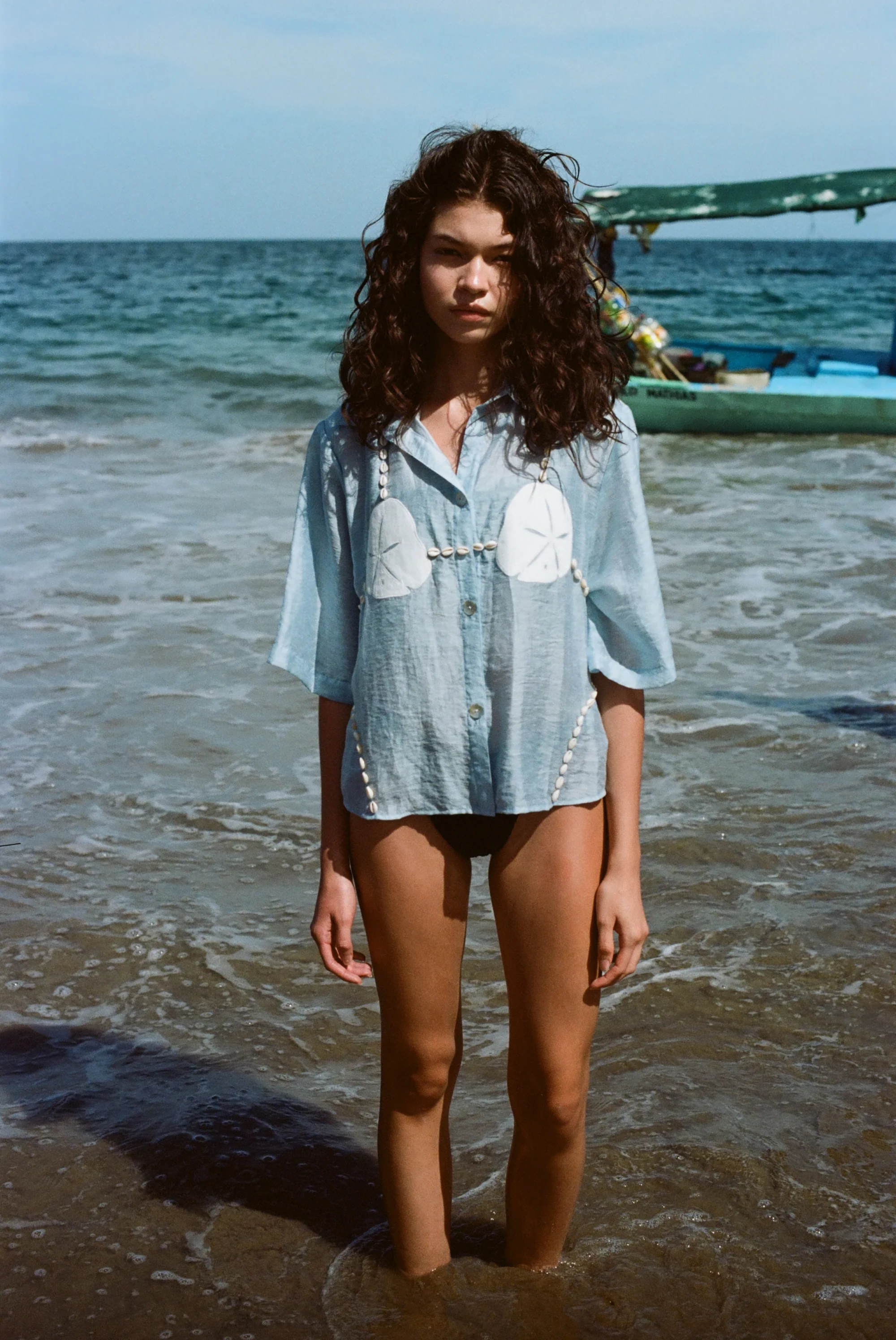 'Sand Dollar Stimulus' ~ Relaxed Crop Cut (Blue) - Image 11