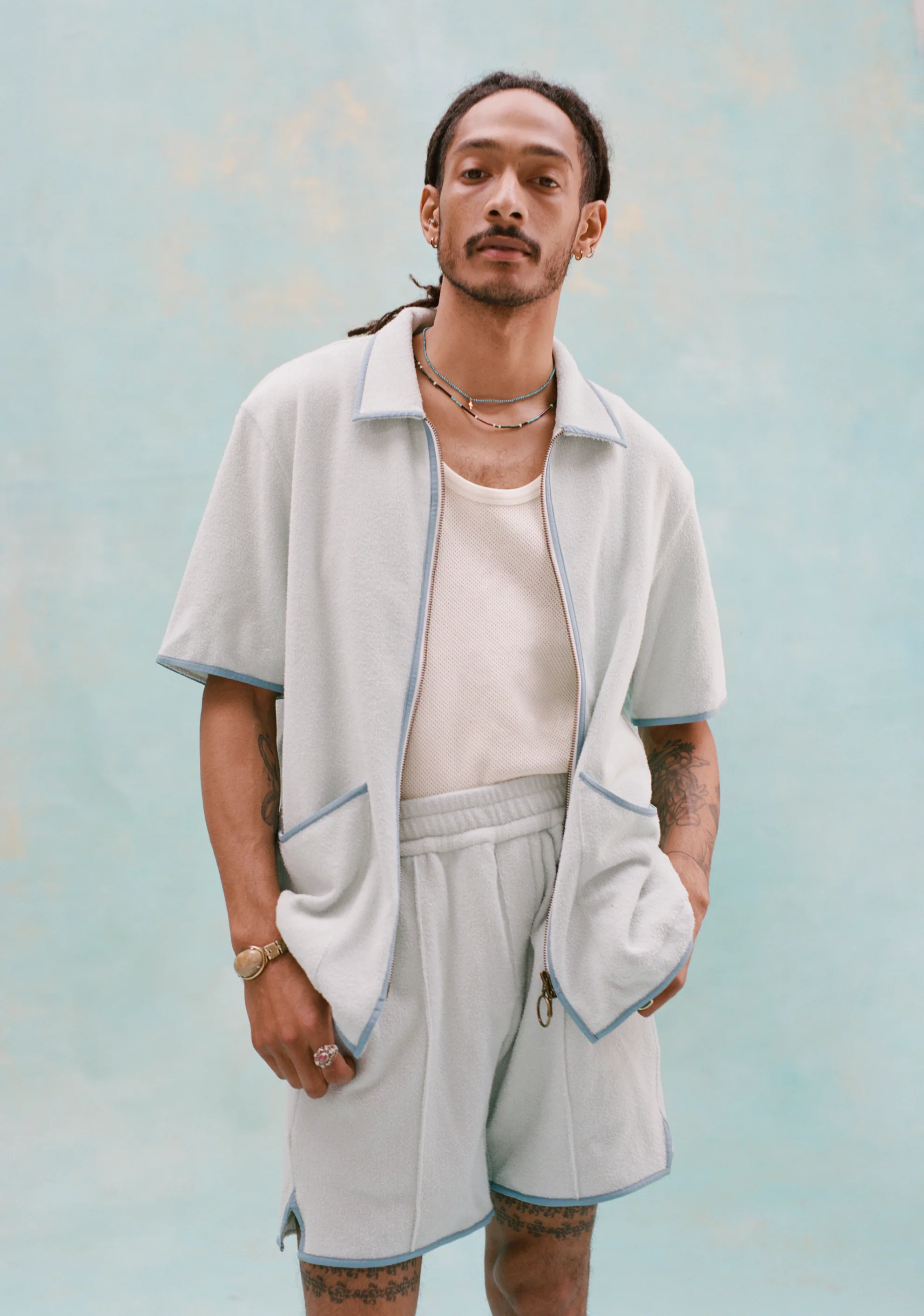 'Standard Issue' Cabana Shorts (Sky Blue) - Image 2