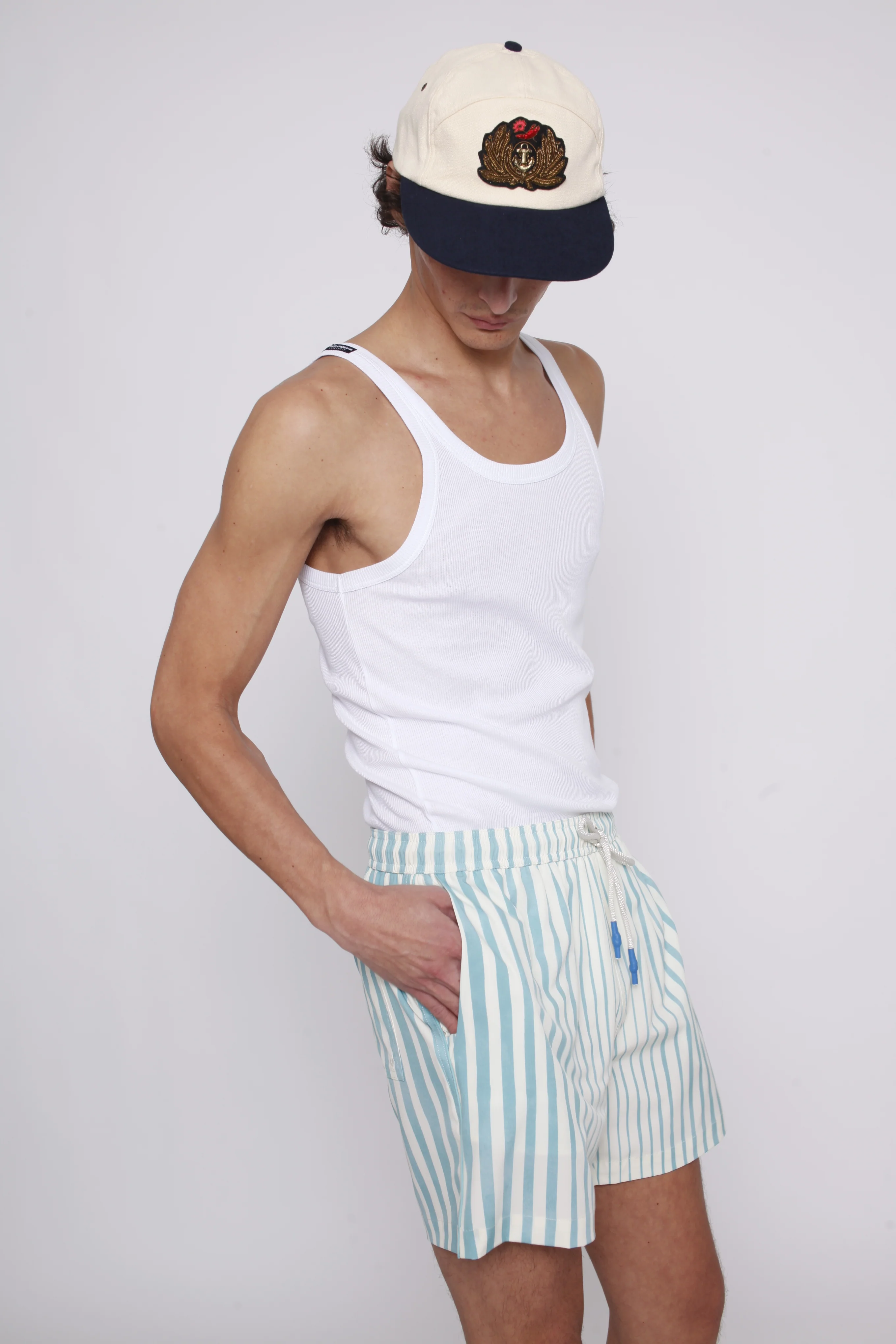 ‘Striper’ Swim Trunks (Blue) - Image 11