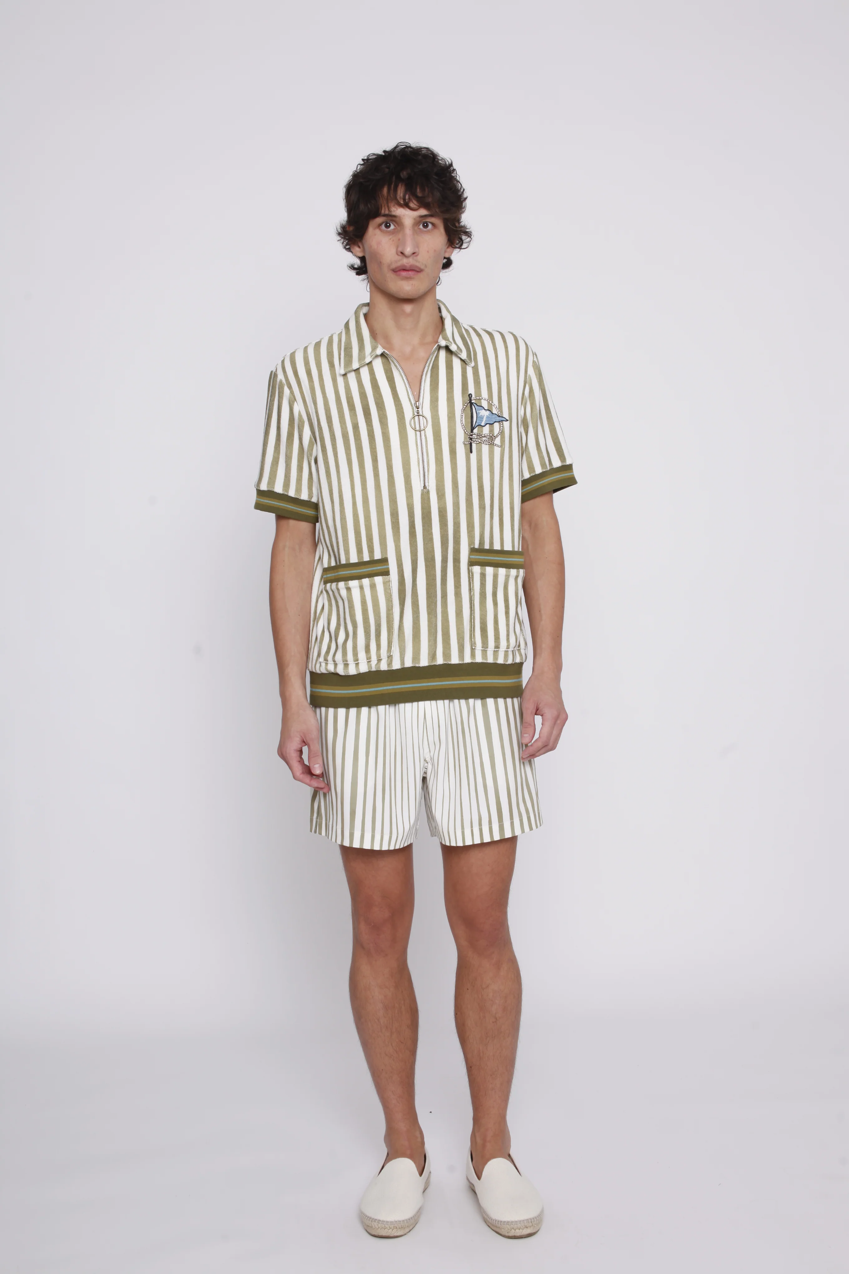 ‘Striper’ Swim Trunks (Green) - Image 8