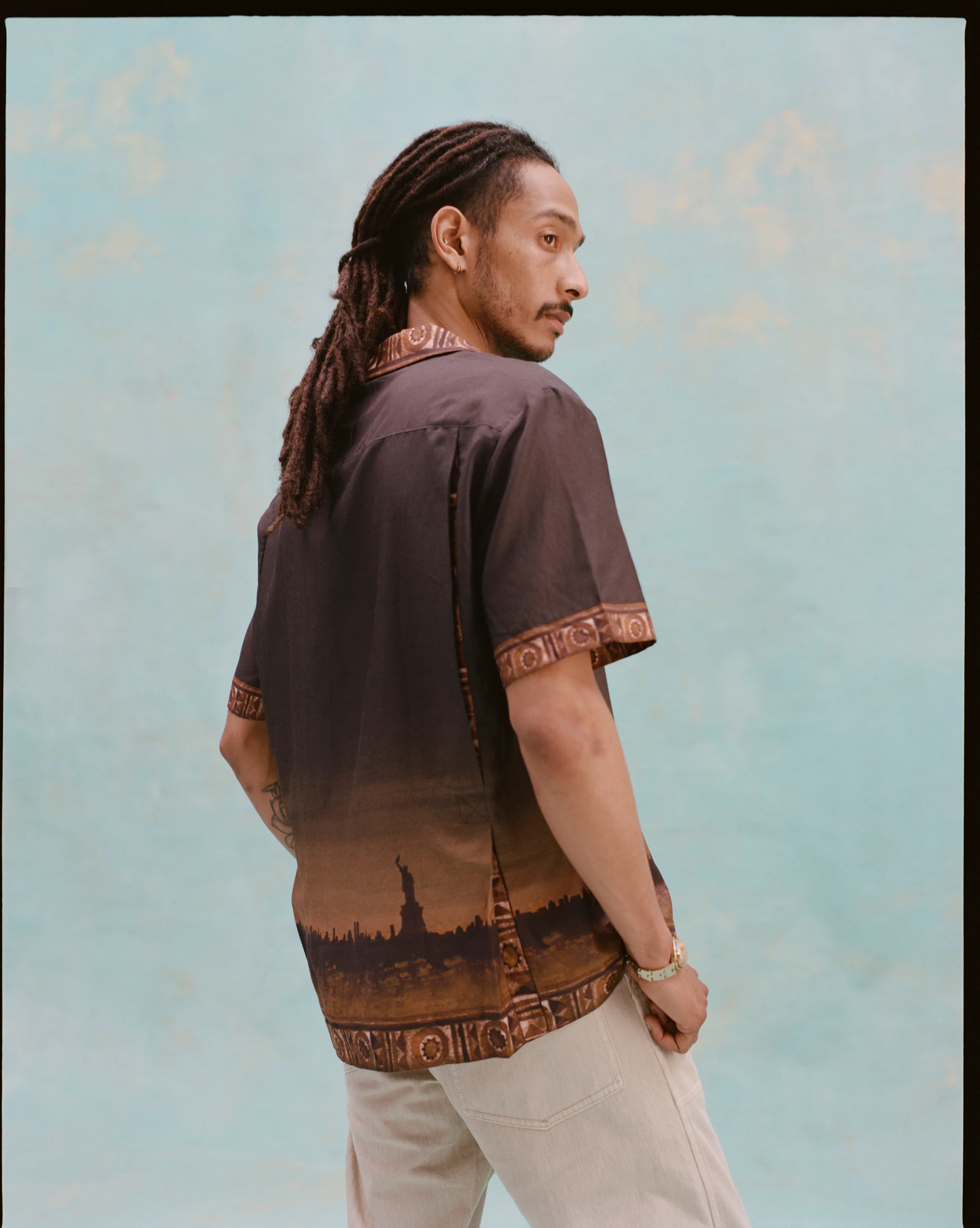 'The Sopranos' Turnpike Batik (Silk & Cotton Twill) - Image 12